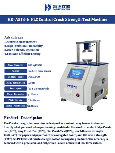 PLC Control Crush Strength Test Machine  HD-A513-E