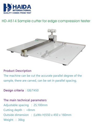 Sample cutter for edge compression tester