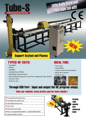 New Tube S pipe plasma cutting machine