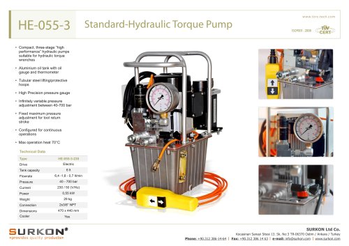 800 Bar Torque Pump