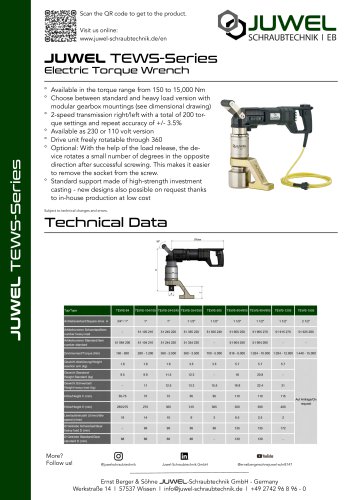 Electric torque wrench - Angled TEWS-Series