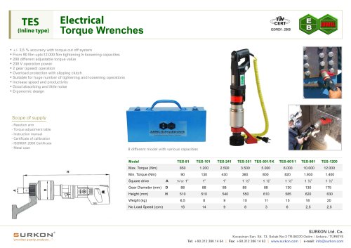 Inline type Electric Torque Wrench