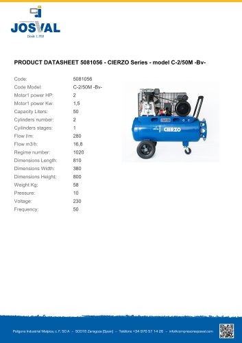 PRODUCT DATASHEET 5081056 - CIERZO Series - model C-2/50M -Bv