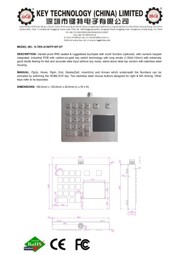 K-TEK-A160TP-KP-DT data sheet