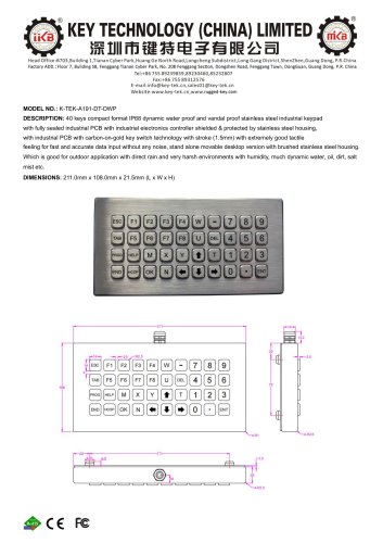 K-TEK-A191-DT-DWP datasheet