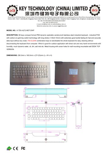 K-TEK-A272-MDT-DWP Datasheet