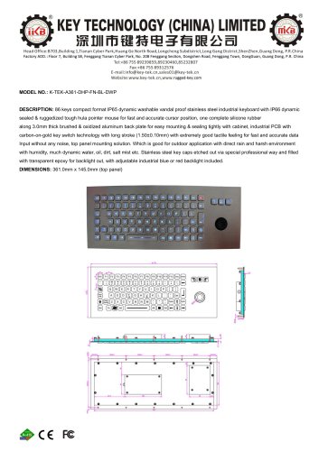 K-TEK-A361-DHP-FN-BL-DWP data sheet