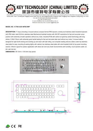 K-TEK-A361-MTB-DWP data sheet