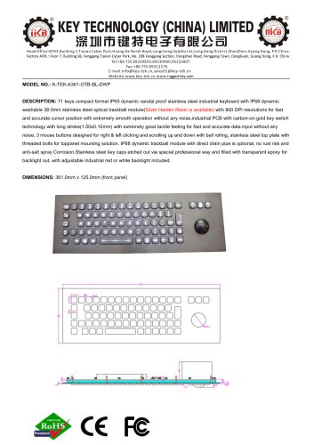 K-TEK-A361-OTB-BL-DWP data sheet