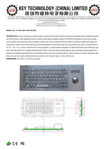 K-TEK-A361-TB-FN-DWP data sheet