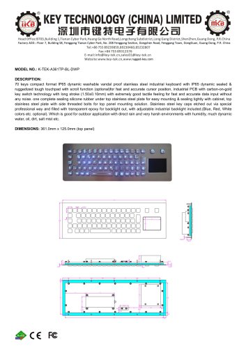 K-TEK-A361TP-BL-DWP data sheet