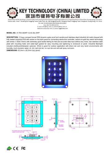 K-TEK-A63KP-12-AC-BL-DWP data sheet