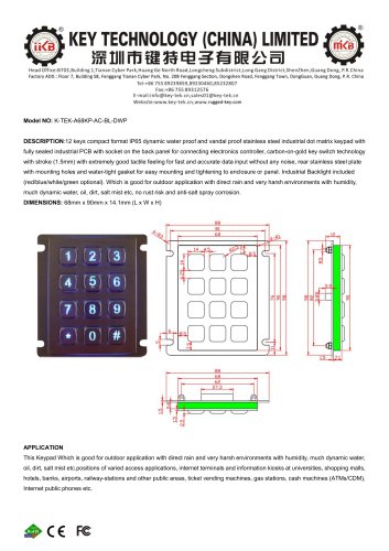 K-TEK-A68KP-AC-BL-DWP datasheet