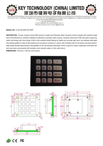 K-TEK-B120KP-BT-DWP datasheet