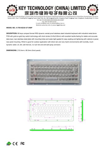 K-TEK-B210-UT-DWP data sheet