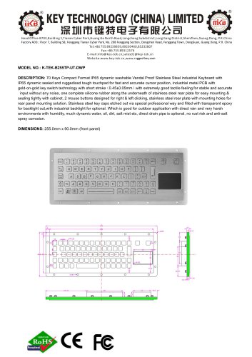 K-TEK-B255TP-BL-UT-DWP Datasheet