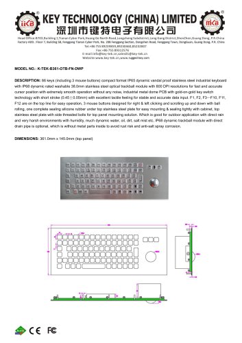 K-TEK-B361-OTB-FN-DWP data sheet