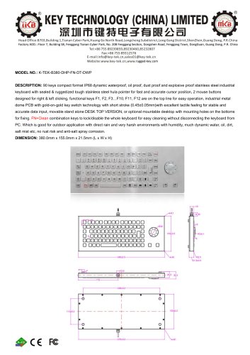 K-TEK-B380-DHP-FN-DT-DWP data sheet