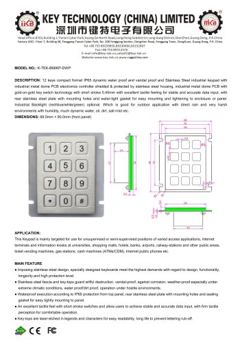 K-TEK-B68KP-DWP Datasheet