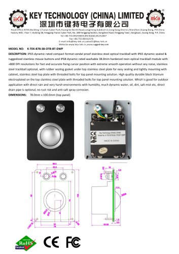 K-TEK-B78-38-OTB-BT-DWP DATASHEET