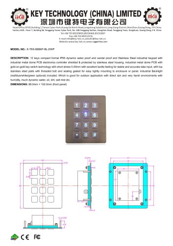 K-TEK-B88KP-BL-DWP Datasheet