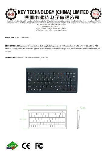 K-TEK-C217-FN-DT data sheet