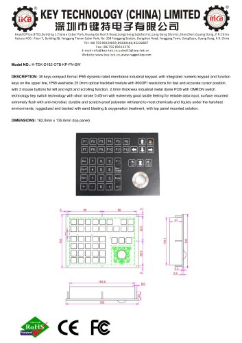 K-TEK-D182-OTB-KP-FN-SW  data sheet