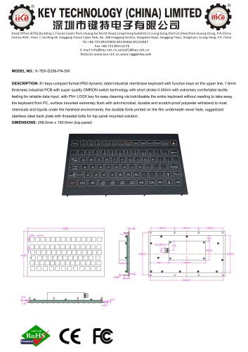 K-TEK-D256-FN-SW Data sheet