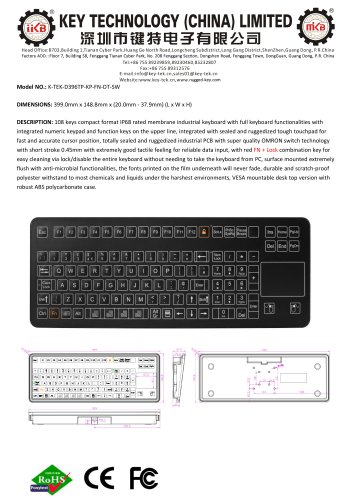 K-TEK-D396TP-KP-FN-DT-SW data sheet