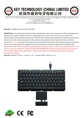 K-TEK-M270-FN-BL-ML-OEM+TP65+2KEY datasheet