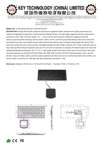 K-TEK-M270-FN-BL-NV-151B-DWP+M73TP data sheet