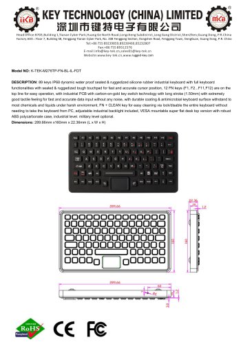 K-TEK-M276TP-FN-BL-FDT data sheet