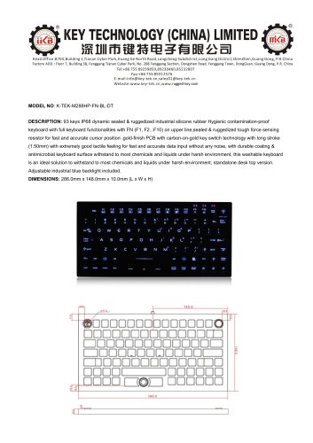 K-TEK-M288HP-FN-BL-DT data sheet