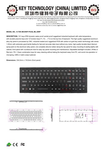 K-TEK-M334KP-FN-BL-ML-DWP Data sheet