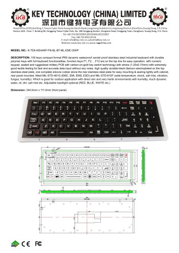 K-TEK-M344KP-FN-BL-BT-ML-EMC-DWP Data sheet