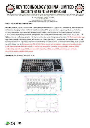 K-TEK-M360TP-KP-FN-DWP Data Sheet