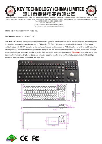 K-TEK-M366-OTB-KP-FN-BL-OEM data sheet