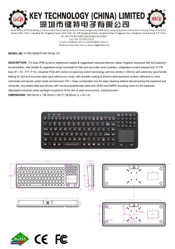 K-TEK-M366TP-KP-FN-BL-DT Datasheet