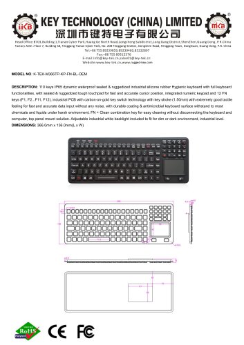 K-TEK-M366TP-KP-FN-BL-OEM Datasheet