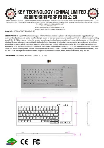 K-TEK-M380TP-FN-WF-BL-DT Datasheet