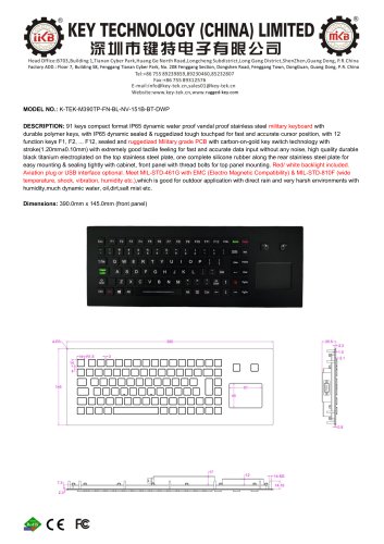 K-TEK-M390TP-FN-BL-NV-151B-BT-DWP Data sheet