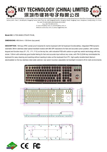 K-TEK-M460-OTB-KP-FN-BL data sheet