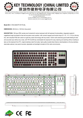 K-TEK-M460TP-KP-FN-BL data sheet