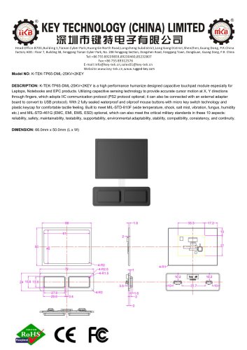 K-TEK-TP65-DML-25KV+2KEY data sheet