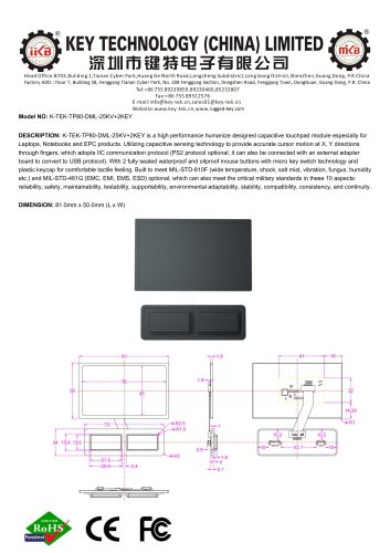 K-TEK-TP80-DML-25KV+2KEY data sheet