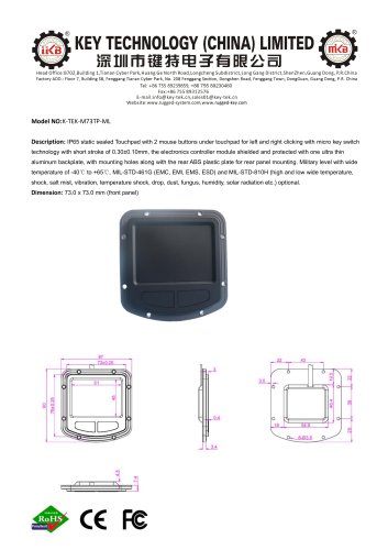 Rugged Touchpad K-TEK-M73TP-ML