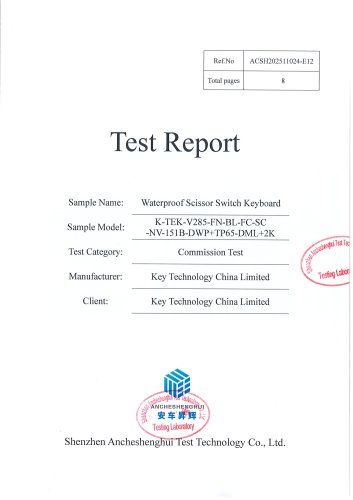 Scissor Switch Keyboard - GJB150A-2009 & MIL-STD-810H-Final Inspection