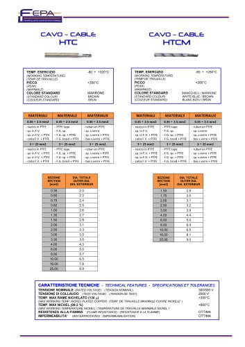 HTC - HTCM HIGH TEMPERATURE SINGLE-CORE CABLES (up to 320°C)