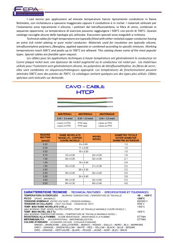 HTCP HIGH TEMPERATURE SINGLE-CORE CABLE (up to 260°C)