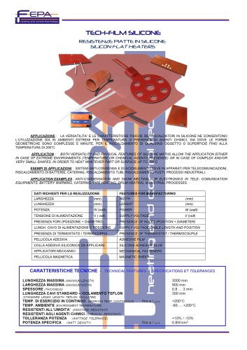 TECH-FILM SILICONE TECH-FILM HEATERS MADE OF SILICON
